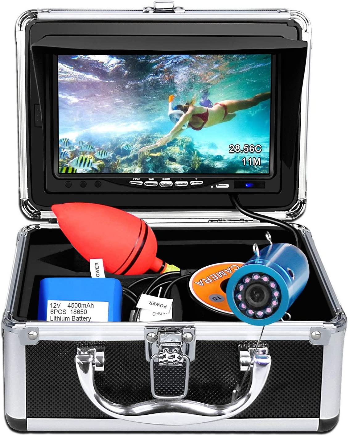 best Underwater Fishing Camera | Aukfa Portable Underwater Fishing Camera with Depth Temperature Display